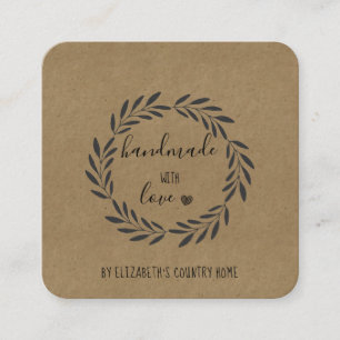 Handgjort med Kärlek Etsy Home Crafter Show Fyrkantigt Visitkort