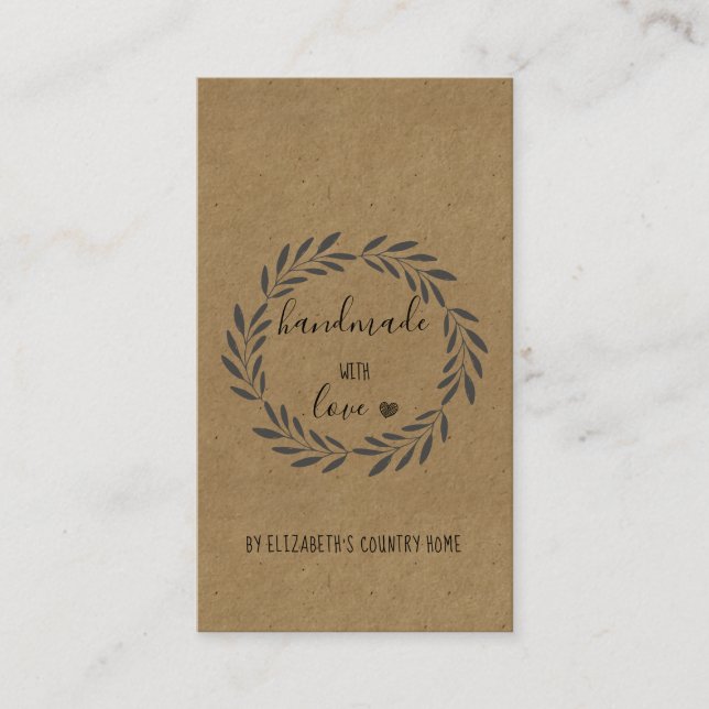Handgjort med Kärlek Etsy Home Crafter Show Visitkort (Framsida)