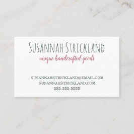 Handgjort med rosastickabaksida visitkort