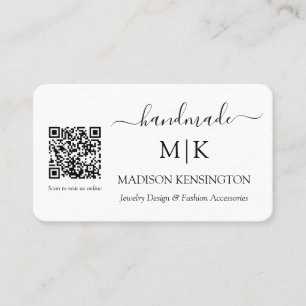 Handgjort monogram eller lägg till QR-kort för Log Visitkort