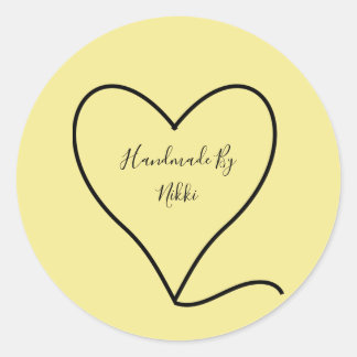 Handgjort vid klistermärkear runt klistermärke