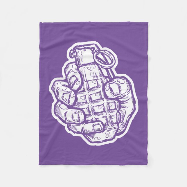 Handgrenad i Tecknad Stil Fleecefilt (Framsidan)