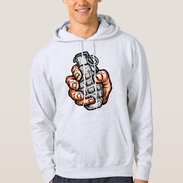 Handgrenad i Tecknad Stil Hoodie (Framsida)