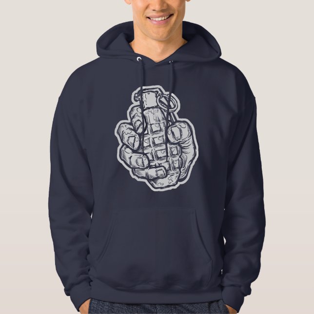 Handgrenad i Tecknad Stil Hoodie (Framsida)