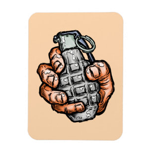 Handgrenad i Tecknad Stil Magnet