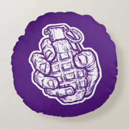 Handgrenad i Tecknad Stil Rund Kudde