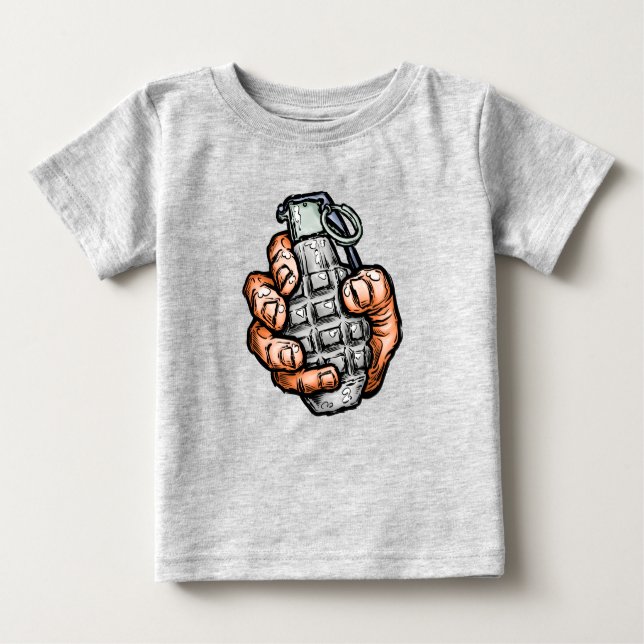 Handgrenad i Tecknad Stil T Shirt (Framsida)