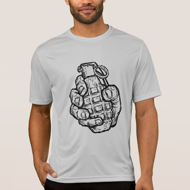 Handgrenad i Tecknad Stil T Shirt (Framsida)