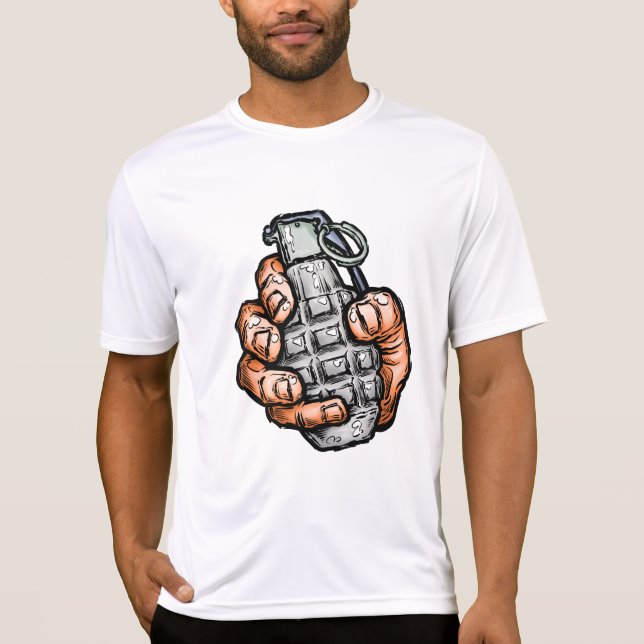 Handgrenad i Tecknad Stil T Shirt (Framsida)