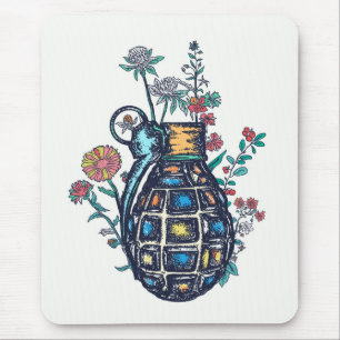 Handgrenade Vas i blommor Musmatta