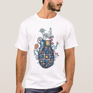 Handgrenade Vas i blommor T Shirt