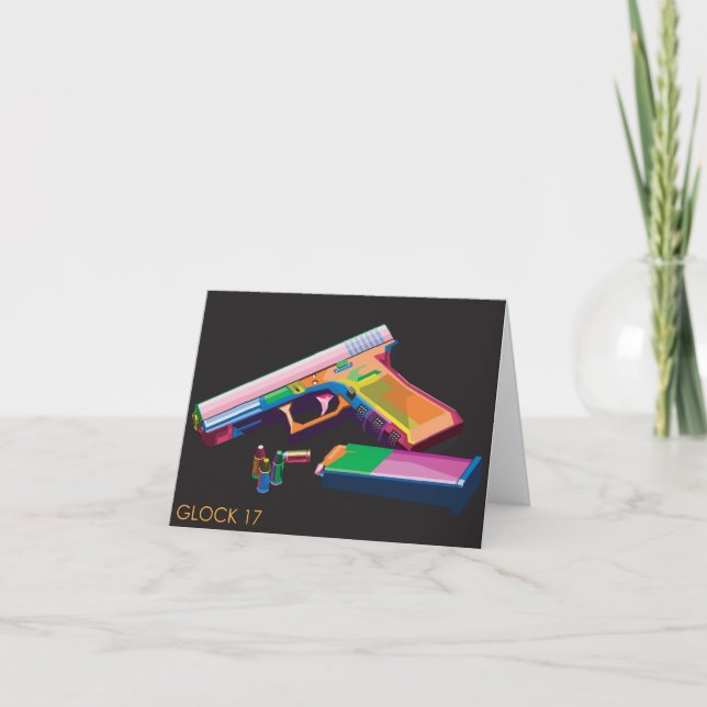 Handgun pop art tack kort (Framsida)