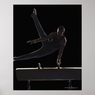 Handgymnast på pommelhäst poster