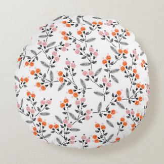 Handhäftning Embroidery Seamless mönster med liber Rund Kudde