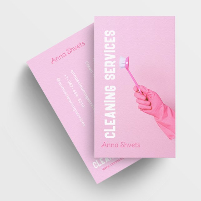 Handhand med penselStädning Visitkort (Skapare uppladdad)