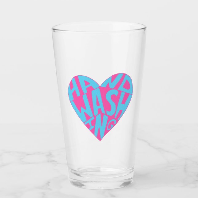 Handhand Tvättar hand Glaskopp (Framsida)