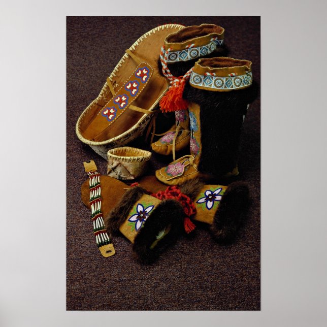 Handhantverk från Athabaskan Indians, Alask Poster (Framsidan)