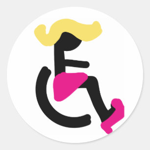 Handicap flicka w swag runt klistermärke