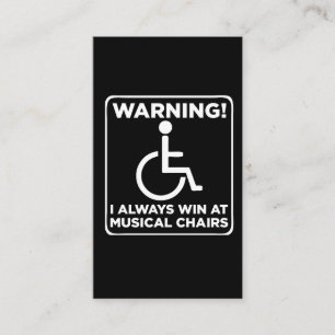 Handicap Sarcastic Wheelchair Musical Ordförande Visitkort