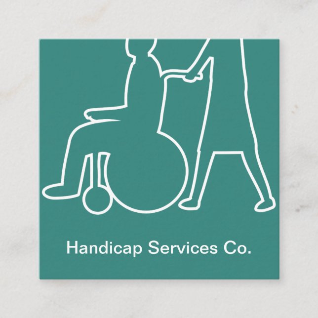Handicap Services Modern Fyrkantigt Visitkort (Framsida)