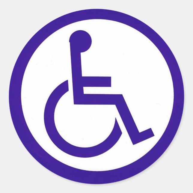 Handicap Sticker Runt Klistermärke (Framsida)