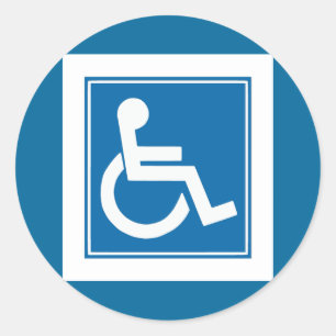 Handicap-tecken Runt Klistermärke