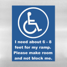 Handicap Van Door Warning Magnetic Dry Erase Lakan