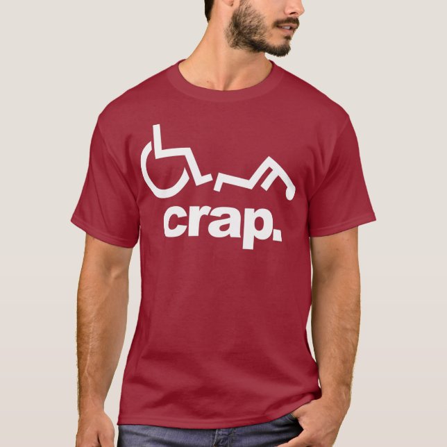 Handicap Wheelchair Funny Wheelchair Fall T Shirt (Framsida)