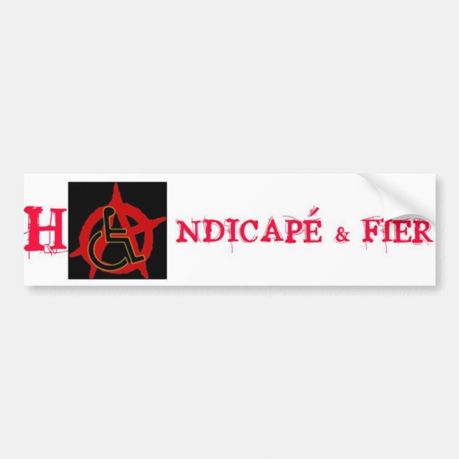 Handicapé et Fier Bildekal (Framsidan)