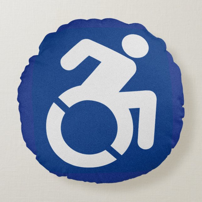 Handicated Sign Modern Rund Kudde (Framsidan)