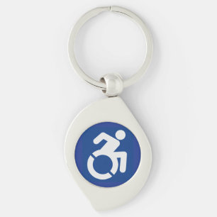 Handicated Sign Modern Swirl Silverfärgad Nyckelring
