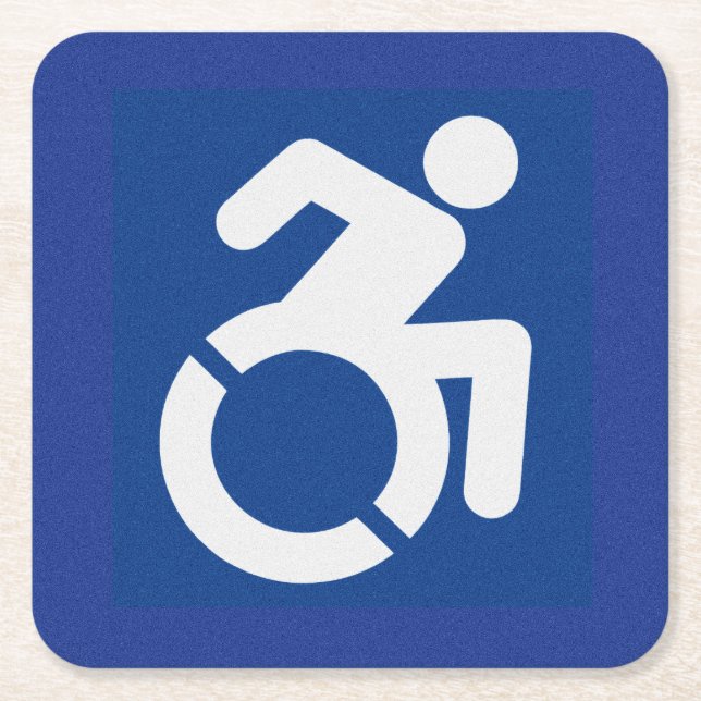 Handicated Sign Modern Underlägg Papper Kvadrat (Framsidan)