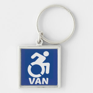 Handicfied Van Modern Fyrkantig Silverfärgad Nyckelring