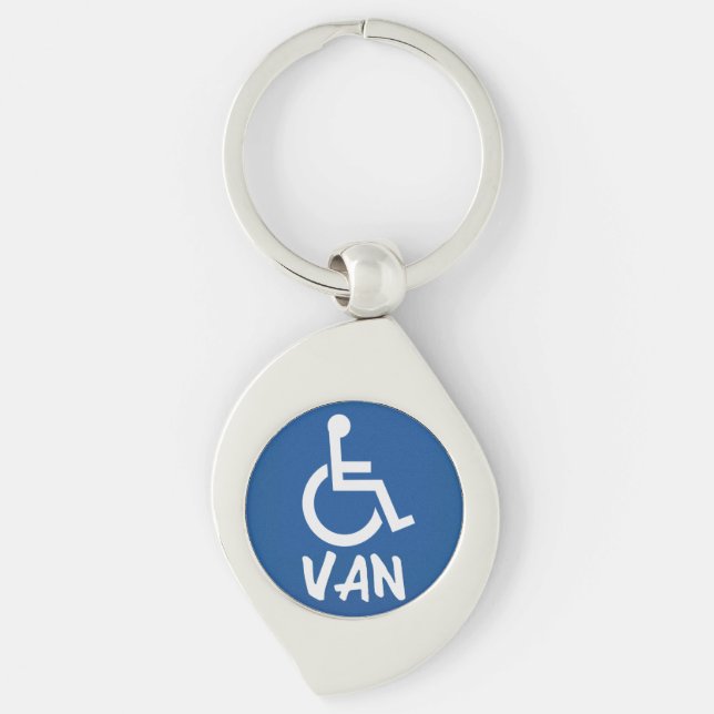 Handicfied Van Swirl Silverfärgad Nyckelring (Framsidan)
