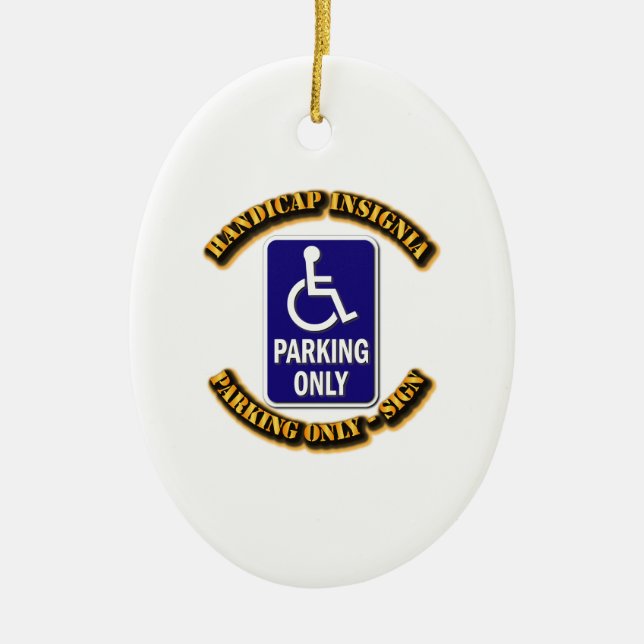 Handikapp gradbeteckningen, handikapp julgransprydnad keramik (Framsidan)