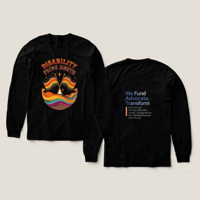 Handikapp Pride Månad Juli T Shirt (Design framsida och baksida)