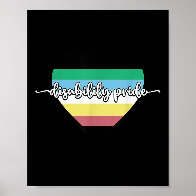 Handikapp Pride Month Flagga Hjärta Neurodivergent Poster (Framsidan)