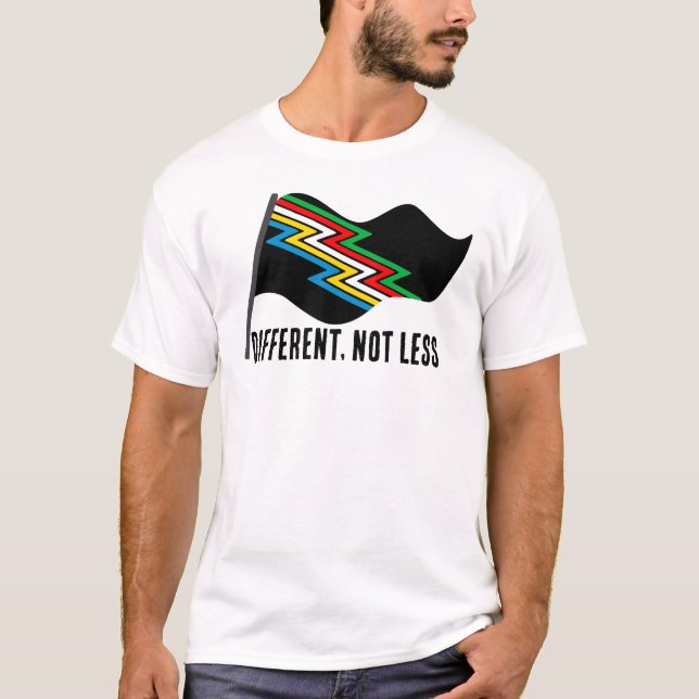 Handikapp Stolt Flagg Olika Inte Mindre T Shirt (Framsida)