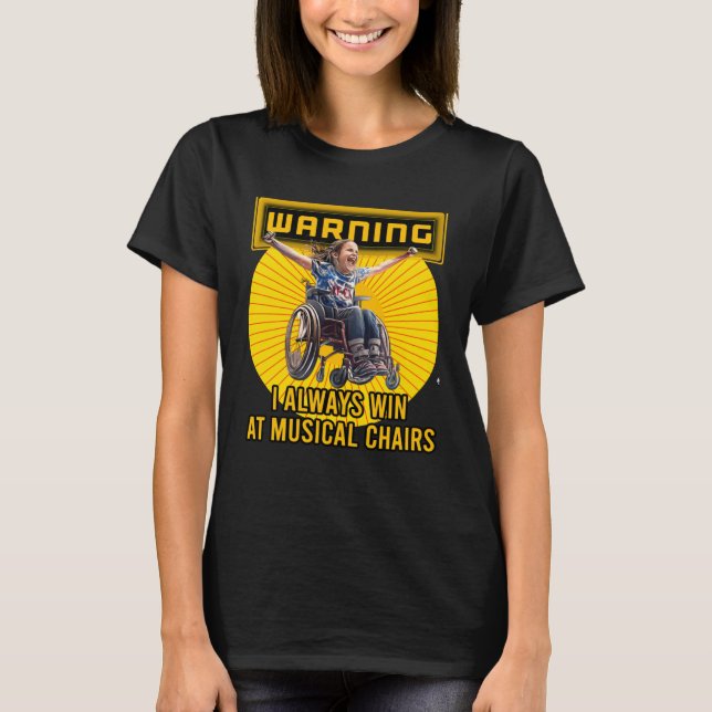 Handikappad Funktionshindrad Amputerad Rullstol H T Shirt (Framsida)