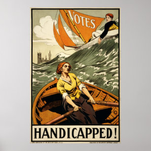 Handikappad Vintage Suffrage Propaganda Poster