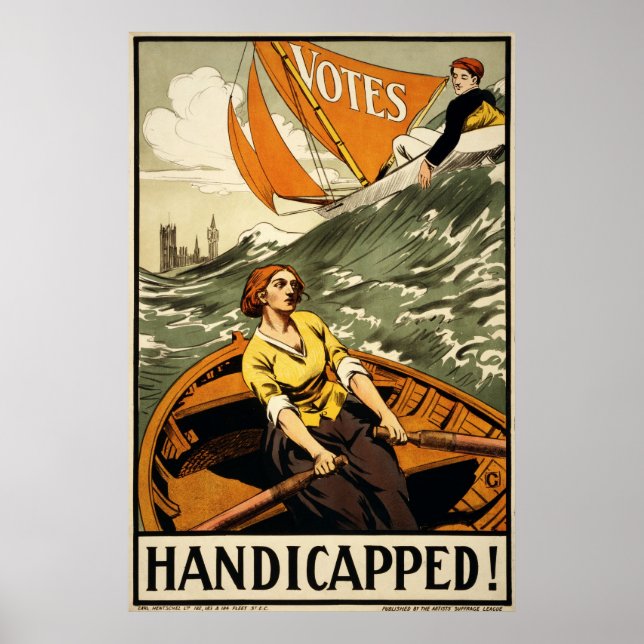 Handikappad Vintage Suffrage Propaganda Poster (Framsidan)