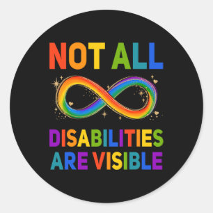 Handikappade är inte alla handikappade. runt klistermärke