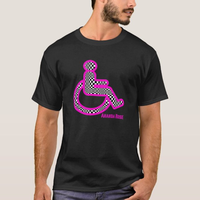 Handikappade personer i Retro Fuchsia manar Tröja (Framsida)