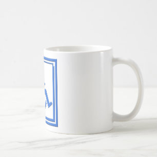 Handikappade stilfulla symbolblått kaffemugg