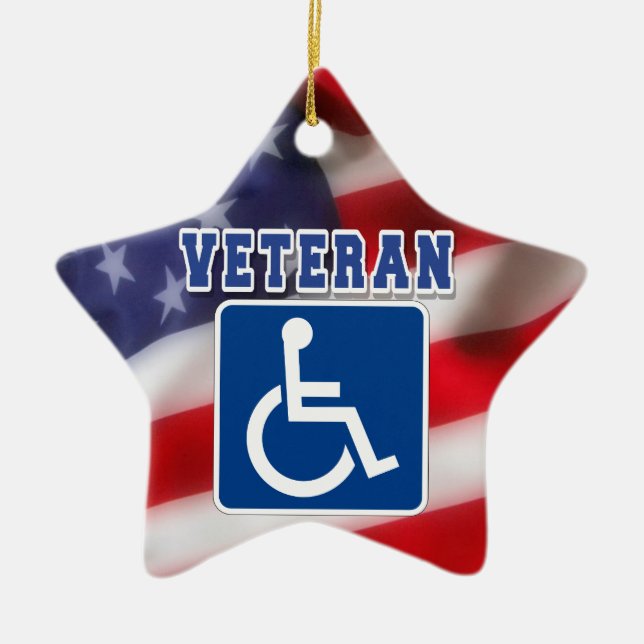 Handikappade Veteran USA Julgransprydnad Keramik (Framsidan)