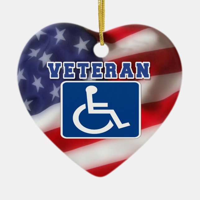 Handikappade Veteran USA Julgransprydnad Keramik (Framsidan)