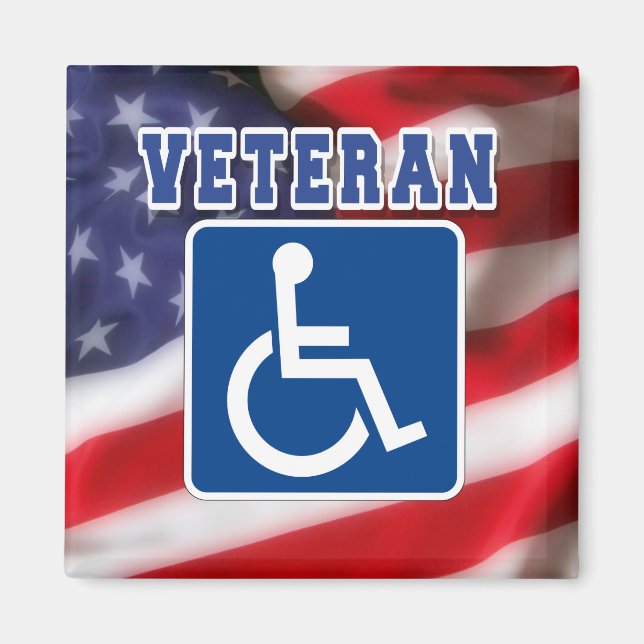 Handikappade Veteran USA Magnet (Framsidan)