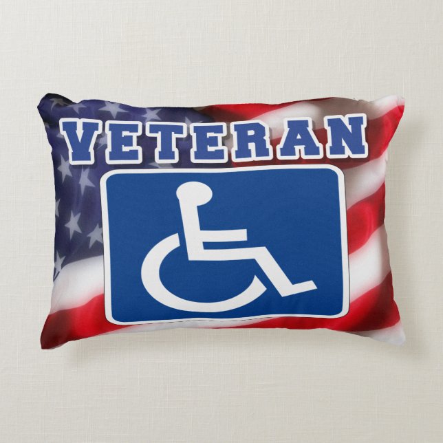Handikappade Veteran USA Prydnadskudde (Framsidan)