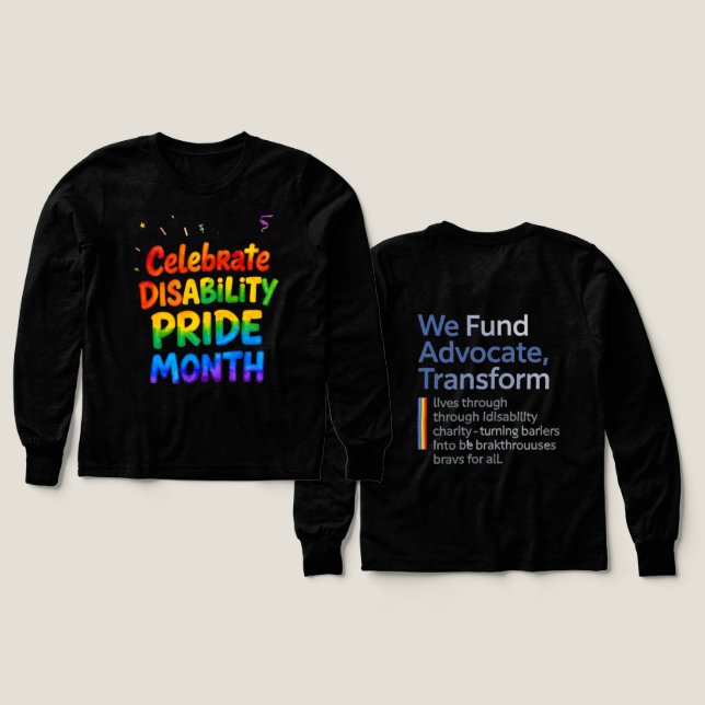 Handikappsstolthet månad juli t shirt (Design framsida och baksida)