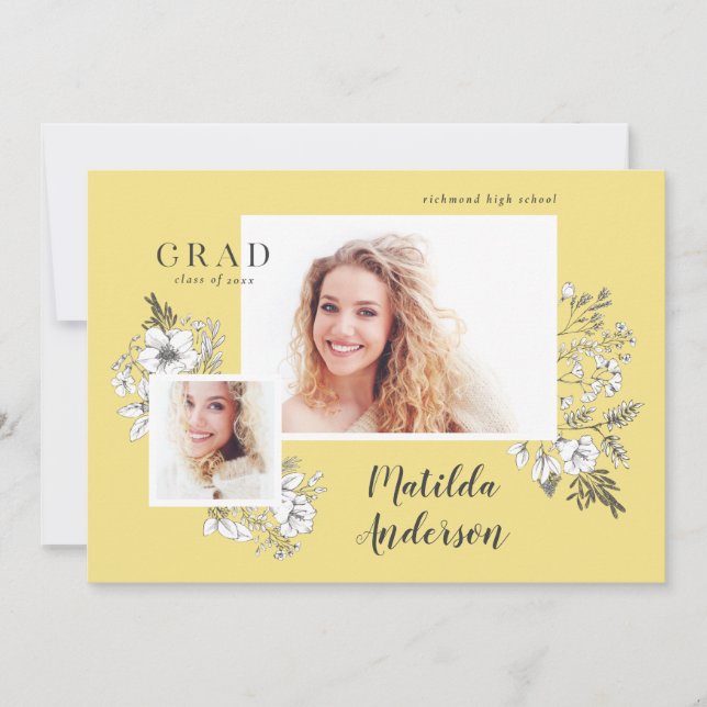 Handillustrerad blommigt med flera foto student meddelande (Framsida)